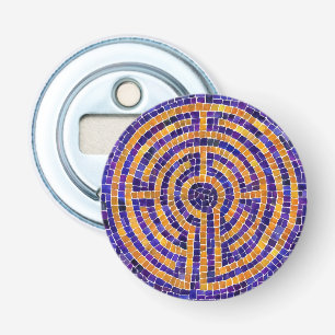 LABYRINTH-MOSAIK Flaschenöffner in Knopfform