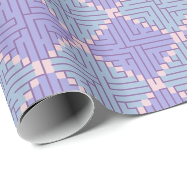 Labyrinth-Patchwork Geschenkpapier (Rolleneckpunkt)