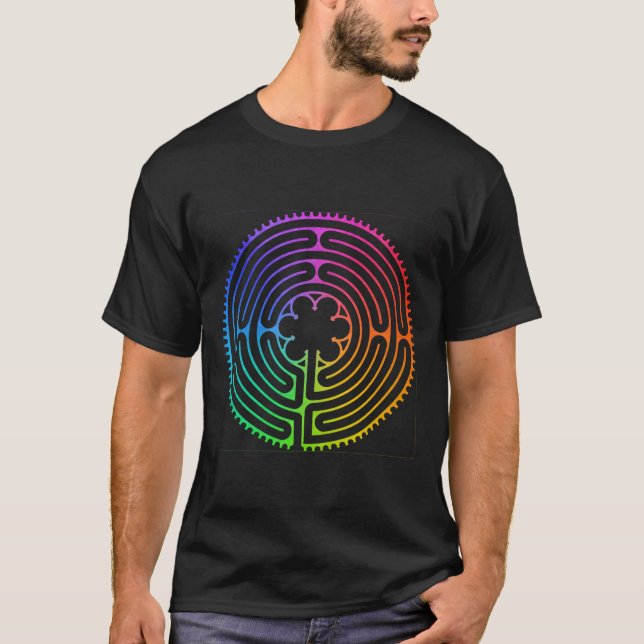 Labyrinth Regenbogen Chartres Labyrinth Labyrinth  T-Shirt (Vorderseite)