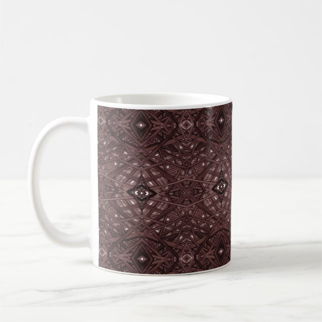 Labyrinth rotes abstraktes Alkohol-Tinten-Kunstwer Kaffeetasse (Links)