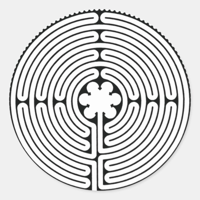 Labyrinth Runder Aufkleber (Vorderseite)