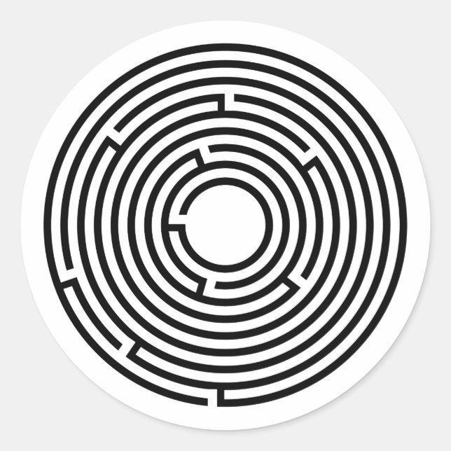 Labyrinth Runder Aufkleber (Vorderseite)