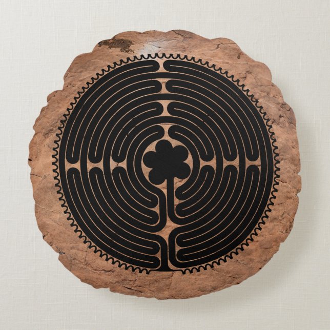 Labyrinth Rundes Kissen (Vorderseite)