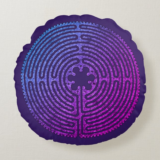 Labyrinth Rundes Kissen (Vorderseite)