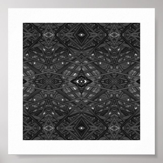 Labyrinth Schwarz Abstrakte Alkoholtinte Kunst Poster (Vorne)