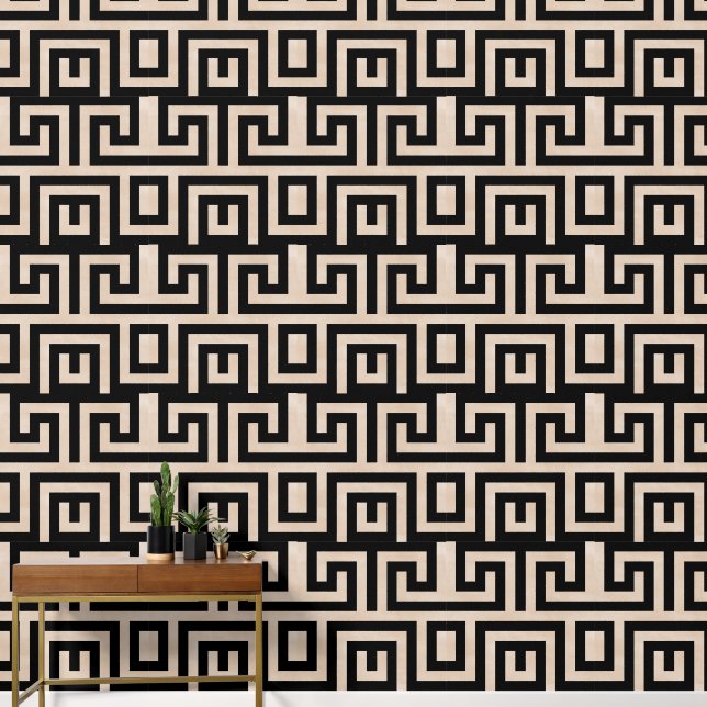 Labyrinth Schwarz und Taupe Tapete (Korridor)