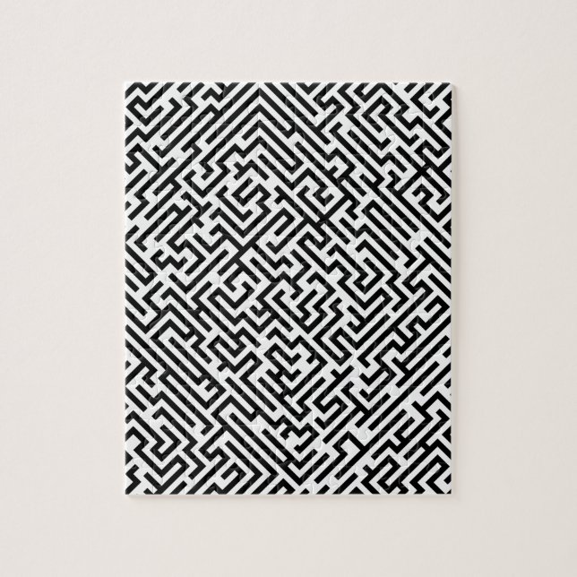 Labyrinth - Schwarz-Weiß-Muster Puzzle (Vertikal)
