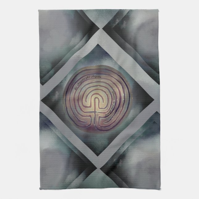 Labyrinth-Symbol Geschirrtuch (Vertikal)