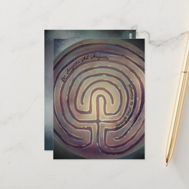 Labyrinth-Symbol Postkarte (Vorderseite/Rückseite Beispiel)