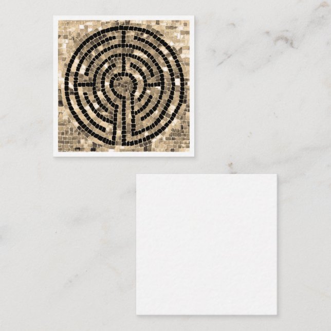 LABYRINTH V 2.5x2.5 Leere Flachkarte - weiß Mitteilungskarte (Vorne/Hinten)