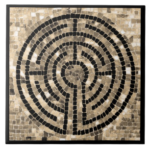 LABYRINTH V 6x6 Keramik Tile - Schwarz Fliese