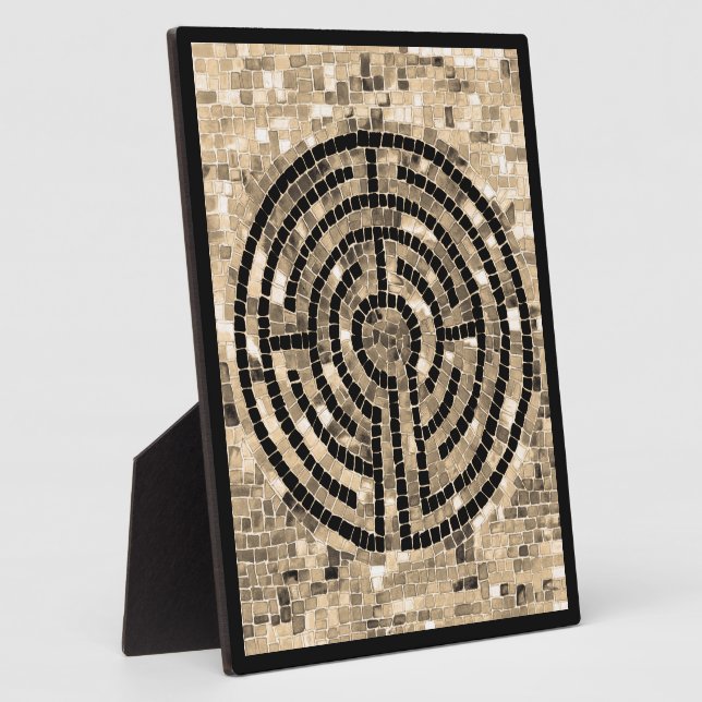 LABYRINTH V 8x10 Plaque mit Easel - Schwarz Fotoplatte (Seite)