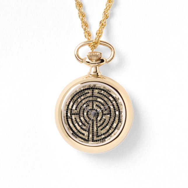 LABYRINTH V Gold Necklace Watch Armbanduhr (Vorderseite)