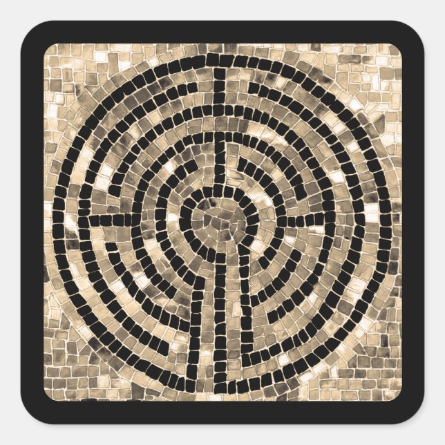 LABYRINTH V Kleiner Platz Sticker - Schwarz (Vorderseite)