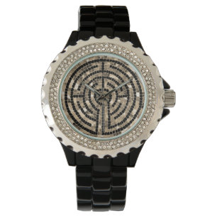 LABYRINTH V Kristall Black Enamel Watch Armbanduhr