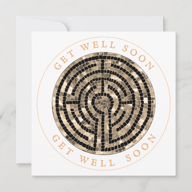 LABYRINTH V Square Flat Get Well Card Karte (Vorderseite)