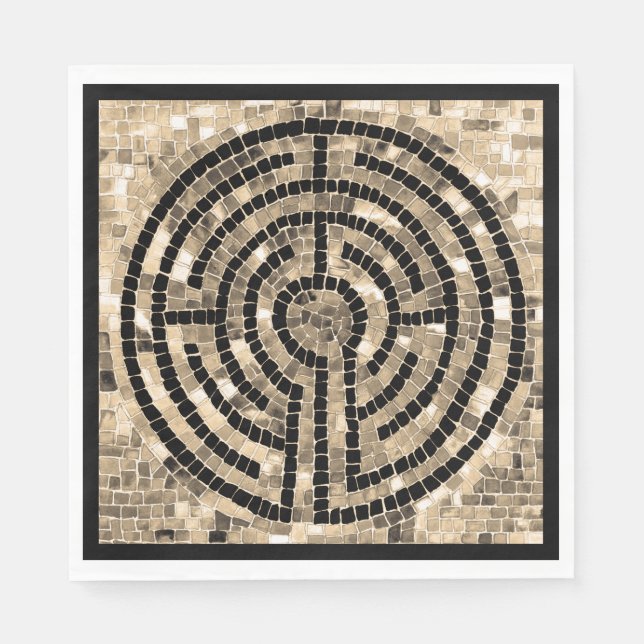 LABYRINTH V Standard Lunch Paper Napkin - Black Serviette (Vorderseite)