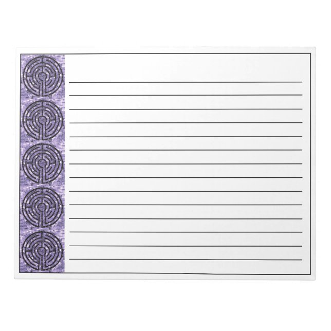 LABYRINTH VI 11"x8.5" Notepad + Linien Notizblock (Vorderseite)