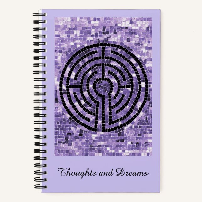LABYRINTH VI 5.5x8.5 SpiralNotebook - Amethyst Notizbuch (Vorderseite)