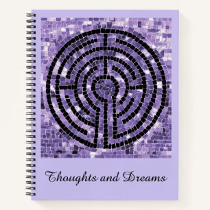 LABYRINTH VI 8.5x11 Notebook + Text-Amethyst Notizbuch