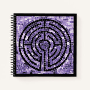 LABYRINTH VI 8,5x8,5 Spiralblock - Schwarz Notizbuch