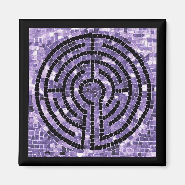 LABYRINTH VI Square Magnet - Schwarz (Vorne)