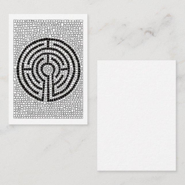 LABYRINTH VII 3.5x2.5 Leere Flachkarte - weiß Mitteilungskarte (Vorne/Hinten)