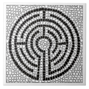 LABYRINTH VII 6x6 Keramikfliese - Weiß