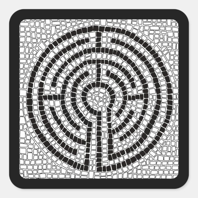 LABYRINTH VII Kleiner Platz Sticker - Schwarz (Vorderseite)