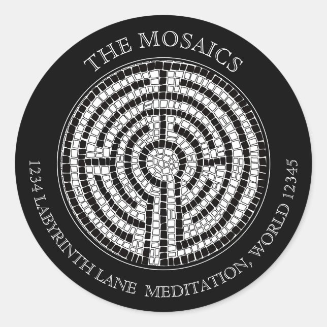 LABYRINTH VII Large Address Umschlag Aufklebers -  Runder Aufkleber (Vorderseite)