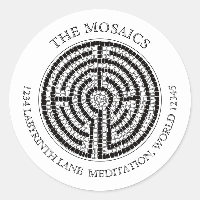 LABYRINTH VII Small Address Umschlag Aufklebers -  Runder Aufkleber (Vorderseite)