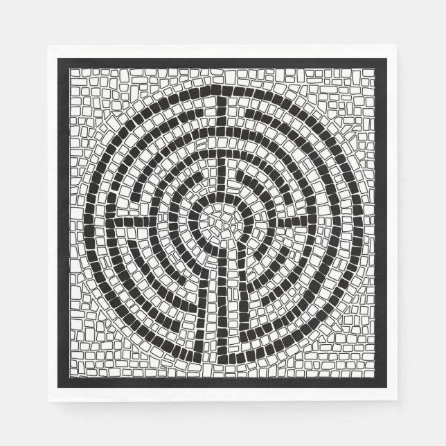 LABYRINTH VII Standard Lunch Paper Napkin - Black Serviette (Vorderseite)