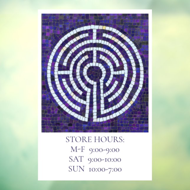 LABYRINTH VIII 12x18 Window Cling +Text Fensteraufkleber (Blatt 3)