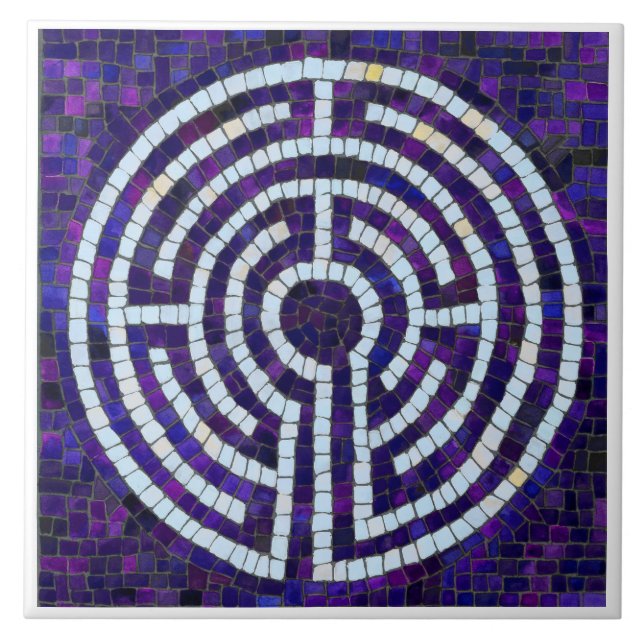 LABYRINTH VIII 6x6 Keramik Tile - Weiß Fliese (Vorderseite)