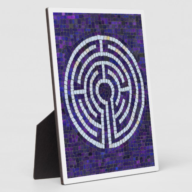 LABYRINTH VIII 8x10 Plaque with Easel - White Fotoplatte (Seite)