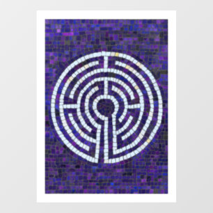 LABYRINTH VIII 8x11 Fensterklammer - weiß Fensteraufkleber