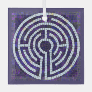 LABYRINTH VIII Glasplatz Ornament Aus Glas