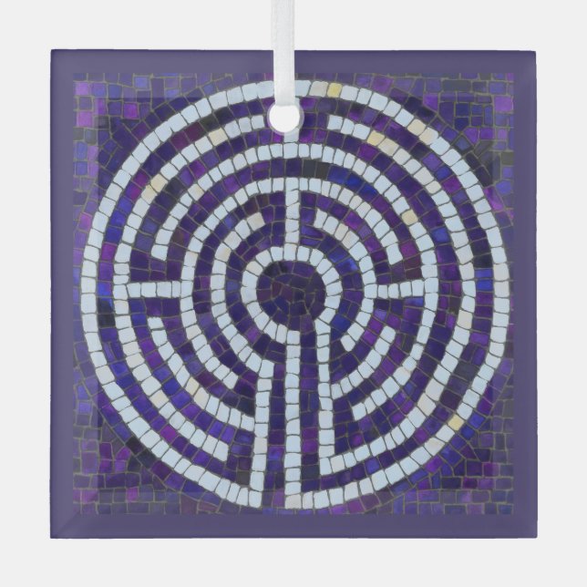 LABYRINTH VIII Glasplatz Ornament Aus Glas (Vorderseite)