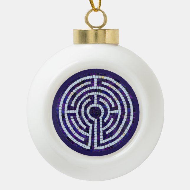 LABYRINTH VIII Keramik Ball Ornament (Vorderseite)