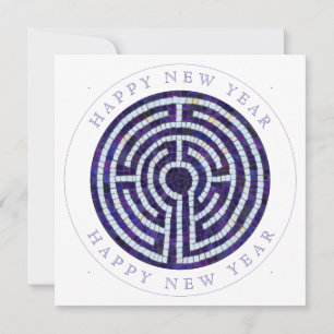 LABYRINTH VIII Quadratische Flache Neujahrskarte Feiertagskarte