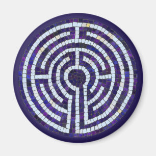 LABYRINTH VIII Runder Magnet - Violet