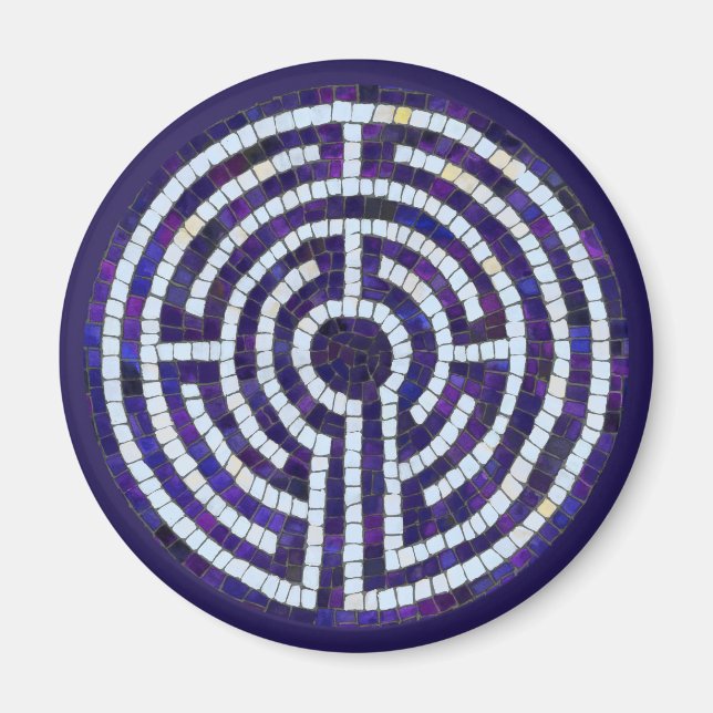 LABYRINTH VIII Rundmagnet - Violett Magnet (Vorne)