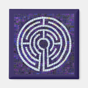 LABYRINTH VIII Square Magnet - Violet