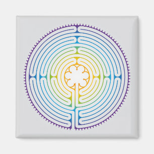 Labyrinth von Chartres Illustration - Rainbow Colo Magnet