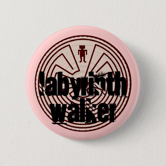 Labyrinth-Wanderer-Wanderer A~Maze~ing Geschenke Button (Vorderseite)