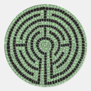 LABYRINTH XIV Große Rundkleber Runder Aufkleber