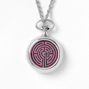 LABYRINTH XVI Silber Halskettenuhr Armbanduhr