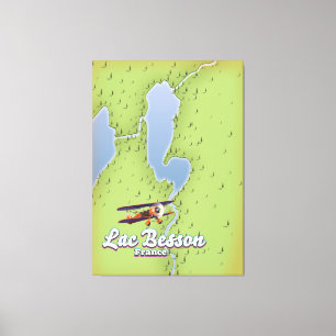 Lac Besson France-Karte Leinwanddruck
