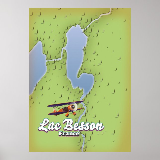 Lac Besson France-Karte Poster (Vorne)