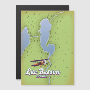 Lac Besson Frankreich Karte Reiseplakat